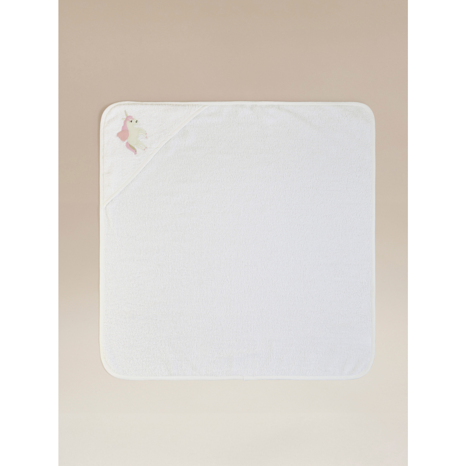 George Pink & White Unicorn Cotton Hooded Towel