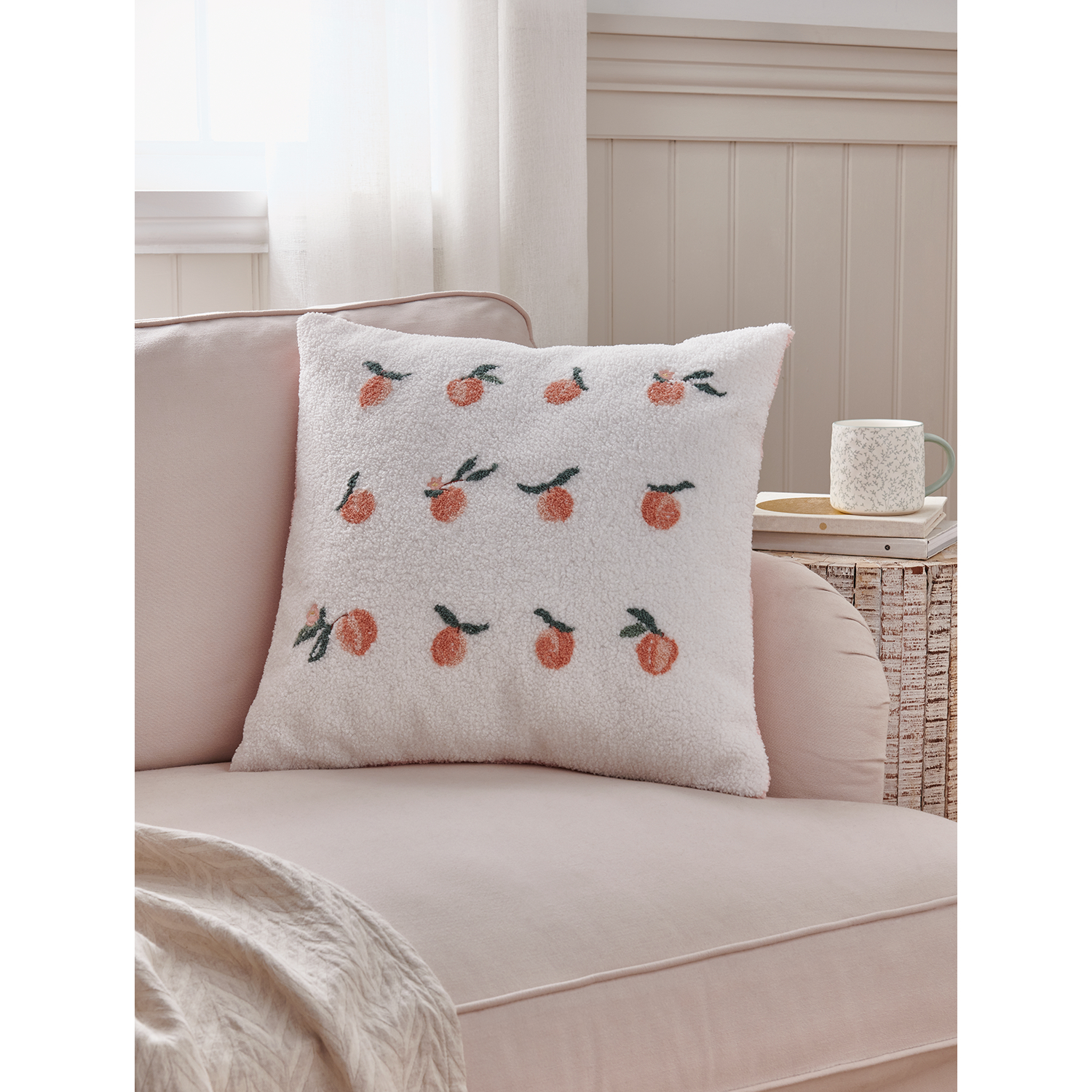 George Cream Stacey Solomon Peach Print Cushion