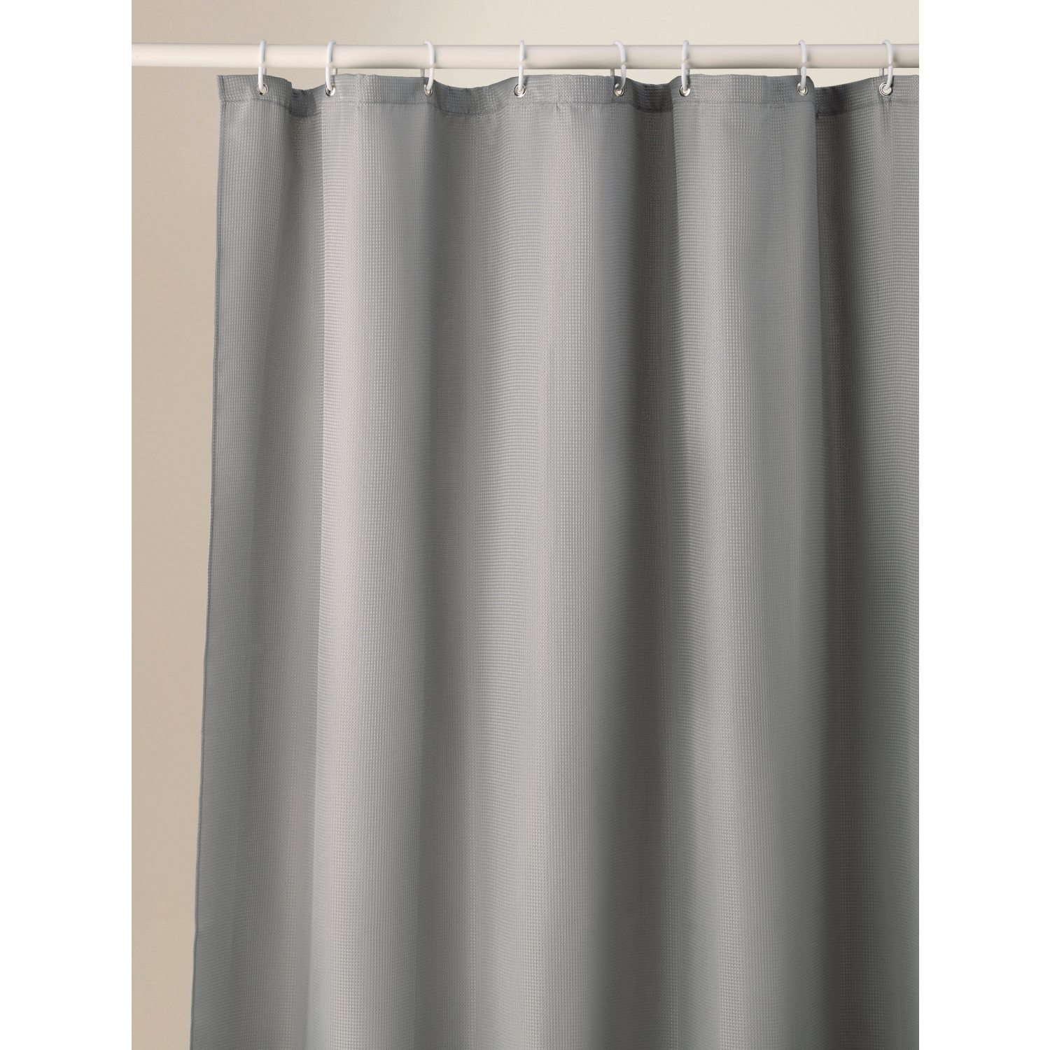 George Grey Textured Waffle Shower Curtain