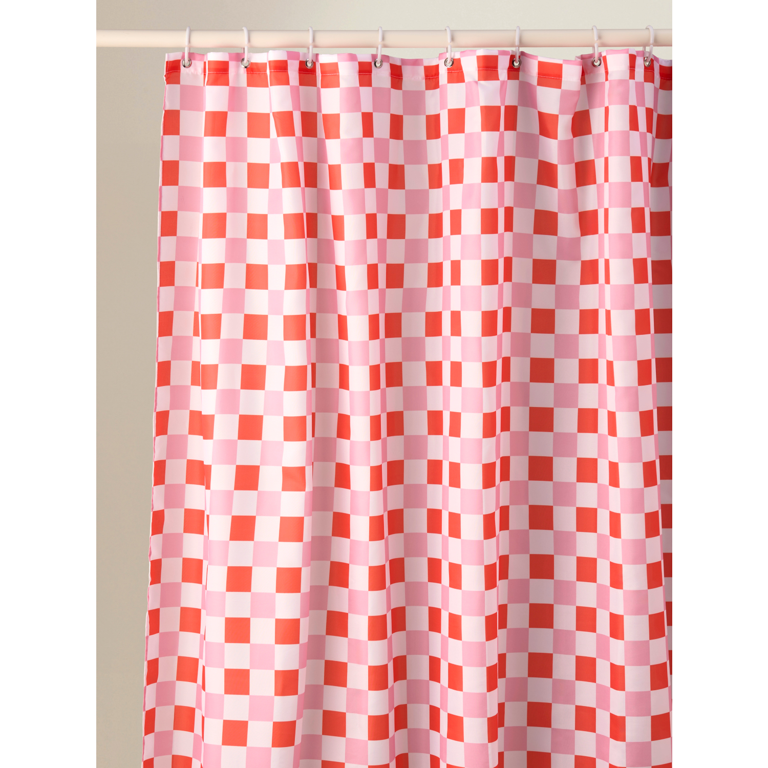 George Red & Pink Lucky Charm Checkerboard Shower Curtain