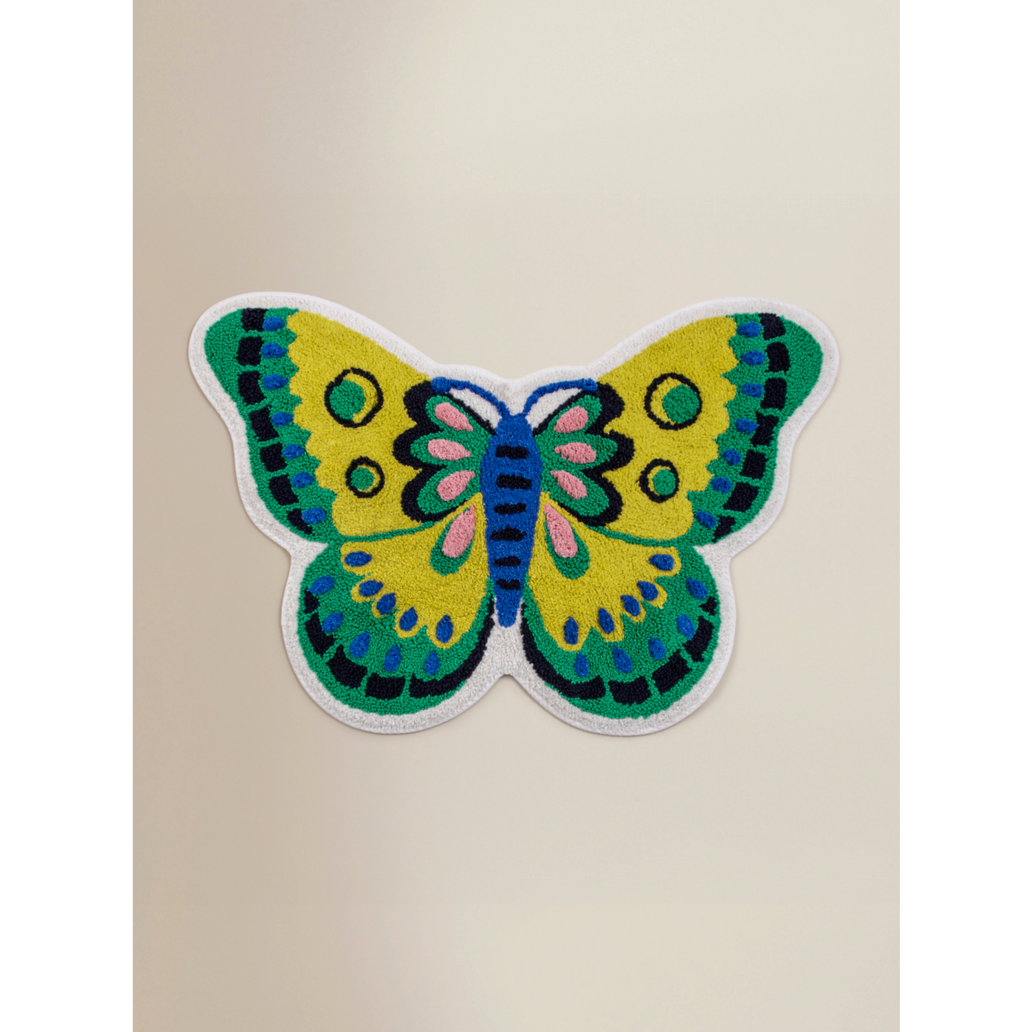 George Multi Dark Garden Butterfly Shaped Cotton Bath Mat