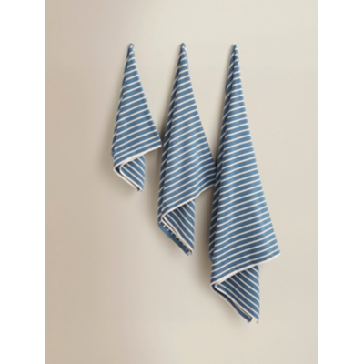 George Blue Pinstripe Bath Cotton Towel Range