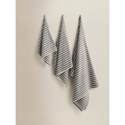 George Unisex Grey Pinstripe Cotton Towel Range Bath Towel