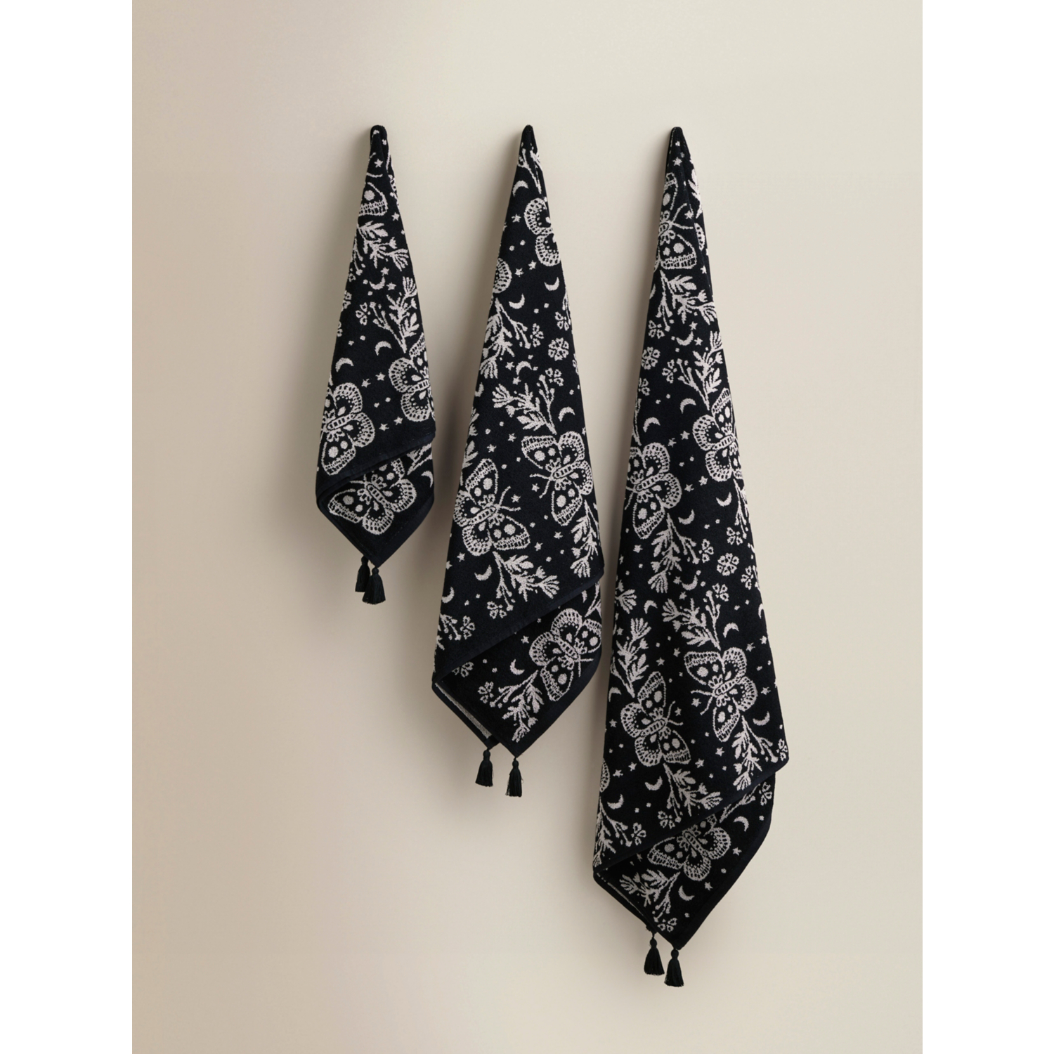 George Navy Dark Garden Butterfly Towel Range