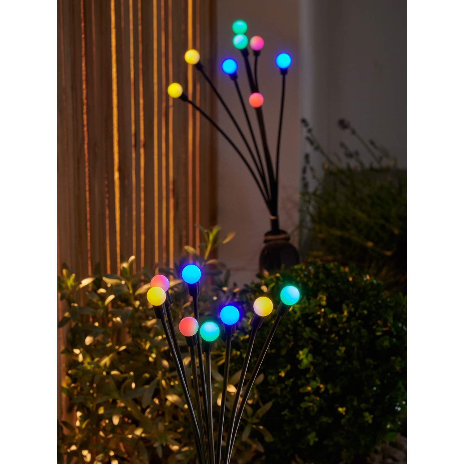 George Black Led Solar Firefly Stake Light - Set Of 2