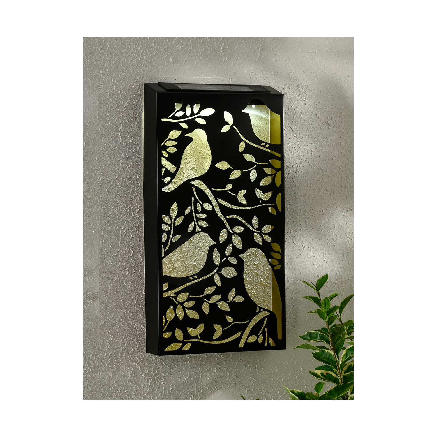 George Black Bird Wall Panel Solar Light