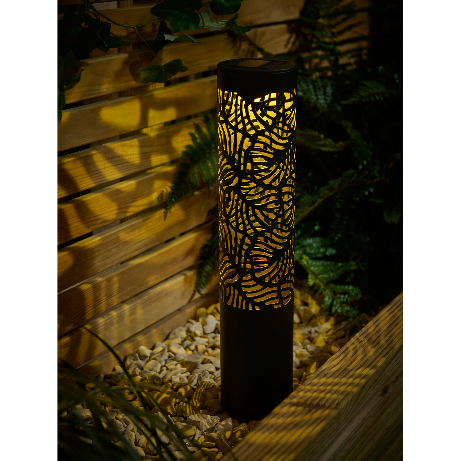 George Black Laser Cut Solar Pillar Light