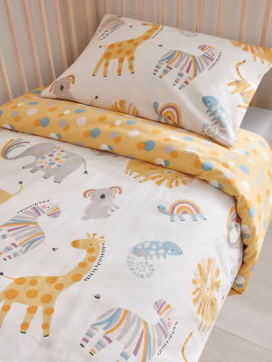 Safari Reversible Cotton Toddler Duvet Set Baby George at ASDA