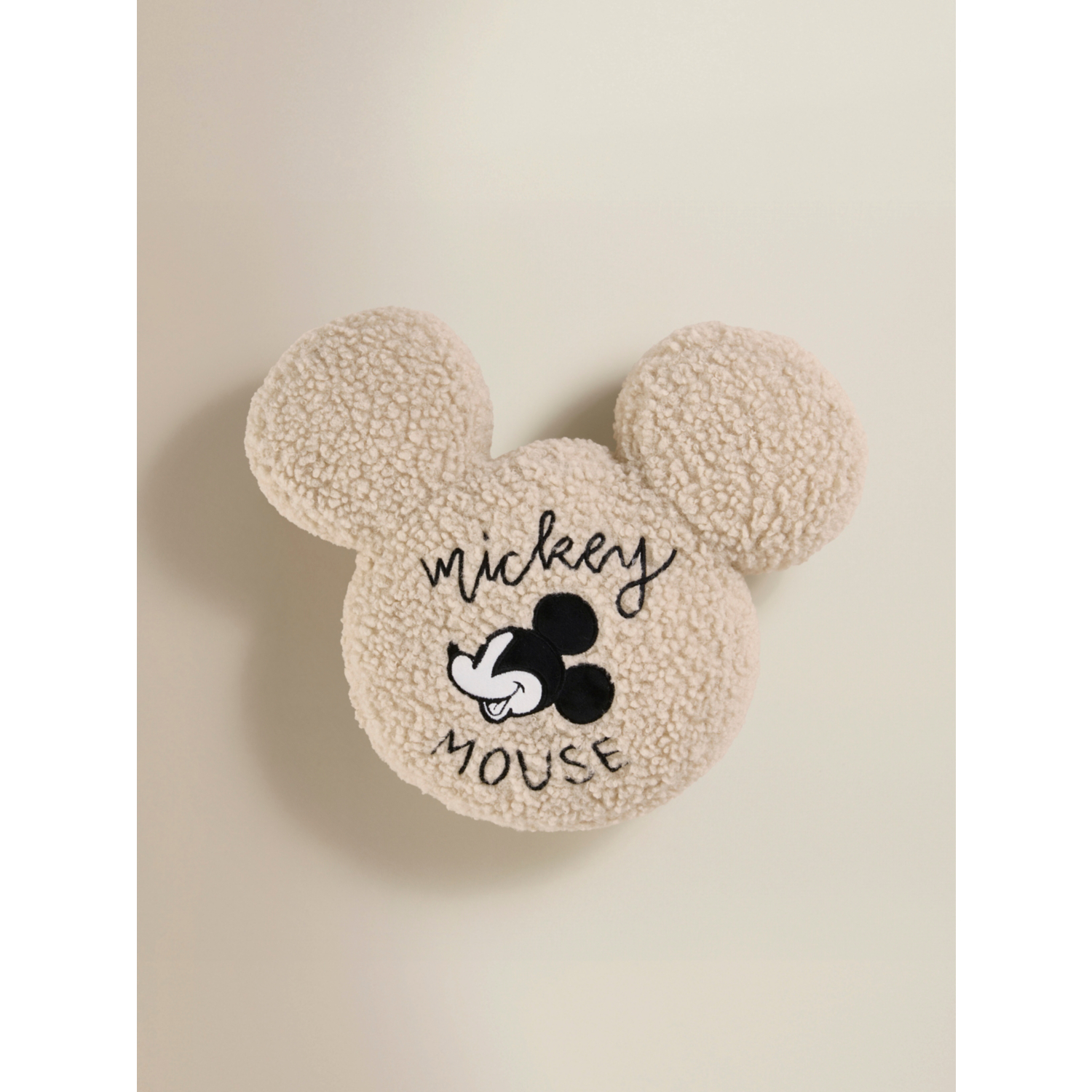 Disney Natural Mickey Mouse-Shaped Cushion