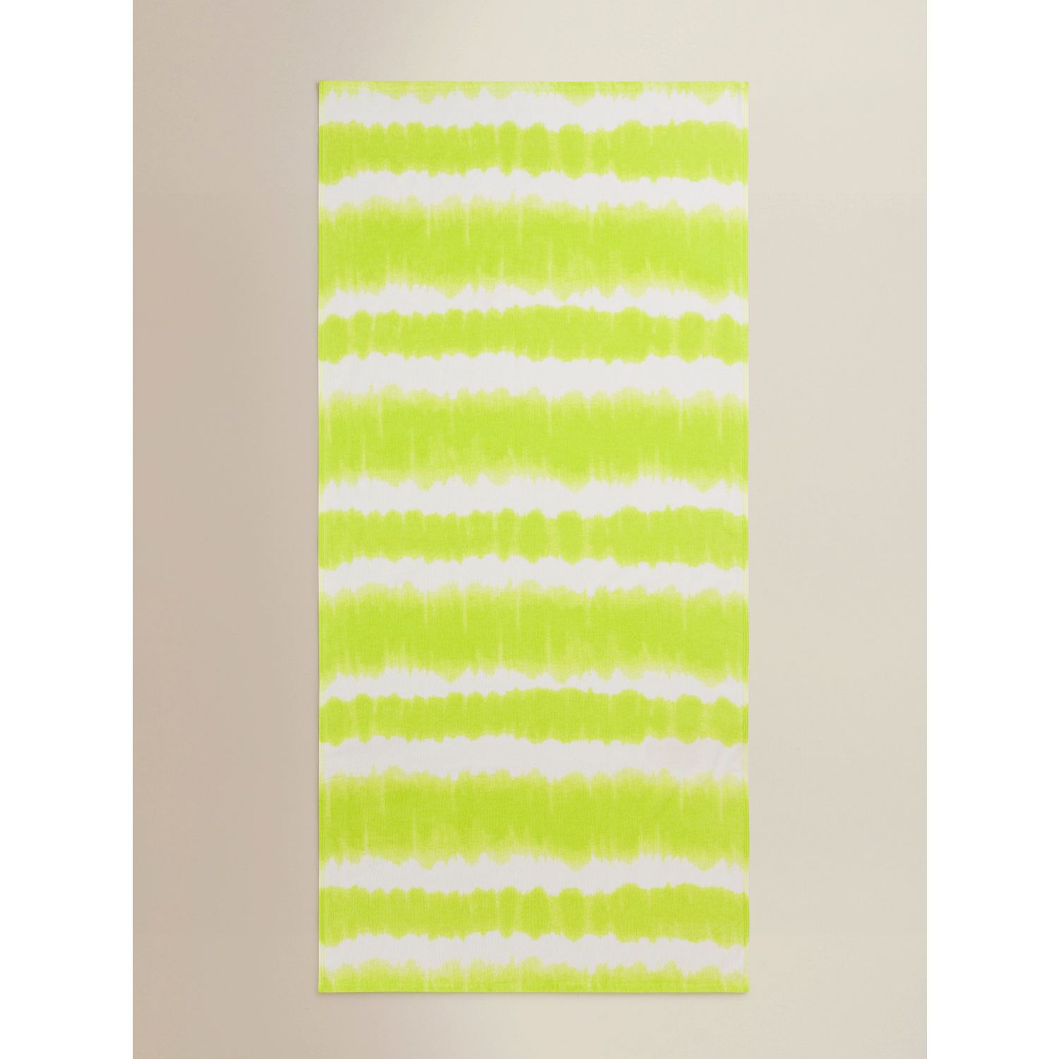 George Lime Green Tie Dye-Effect Cotton Beach Towel