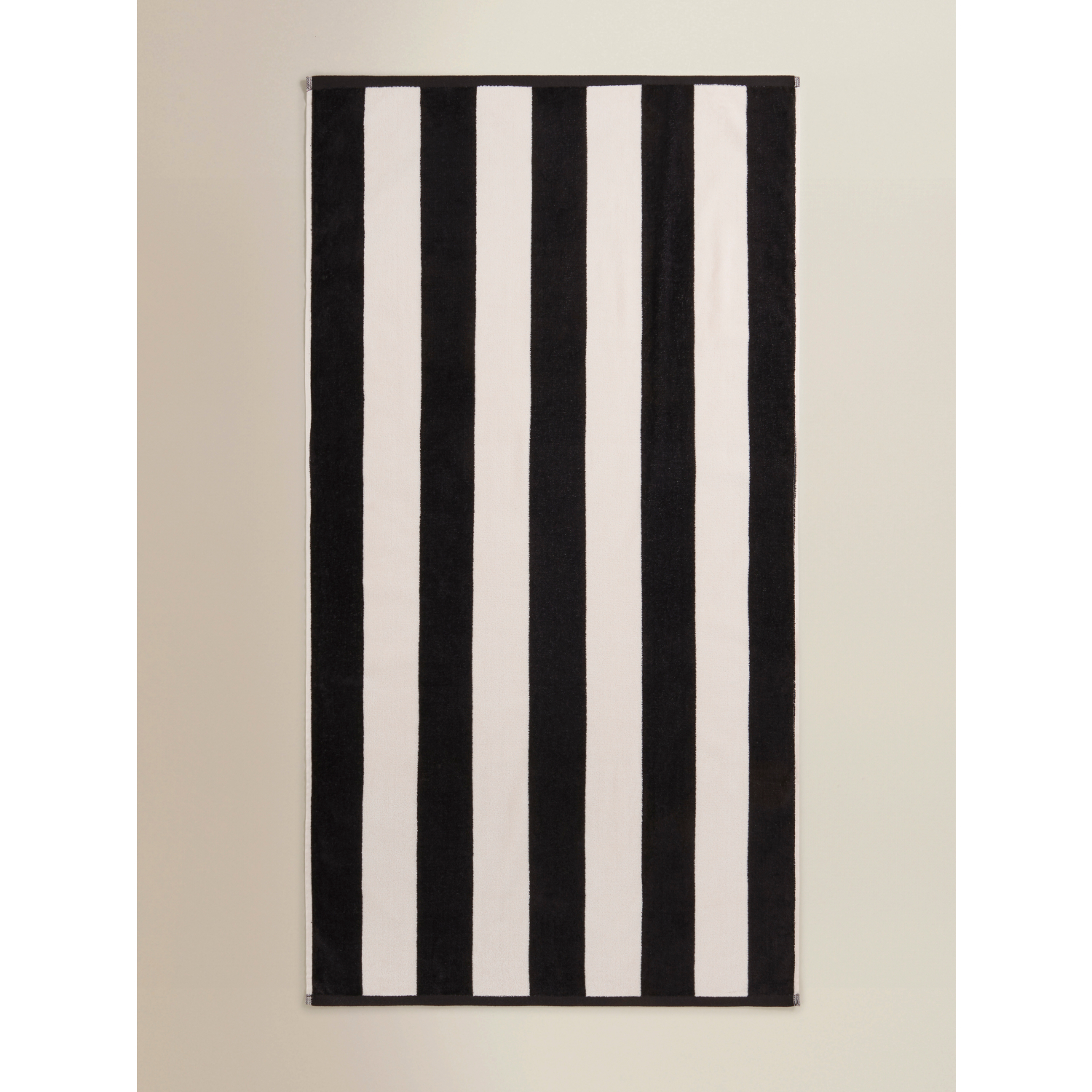 George Black Striped Cotton Beach Towel