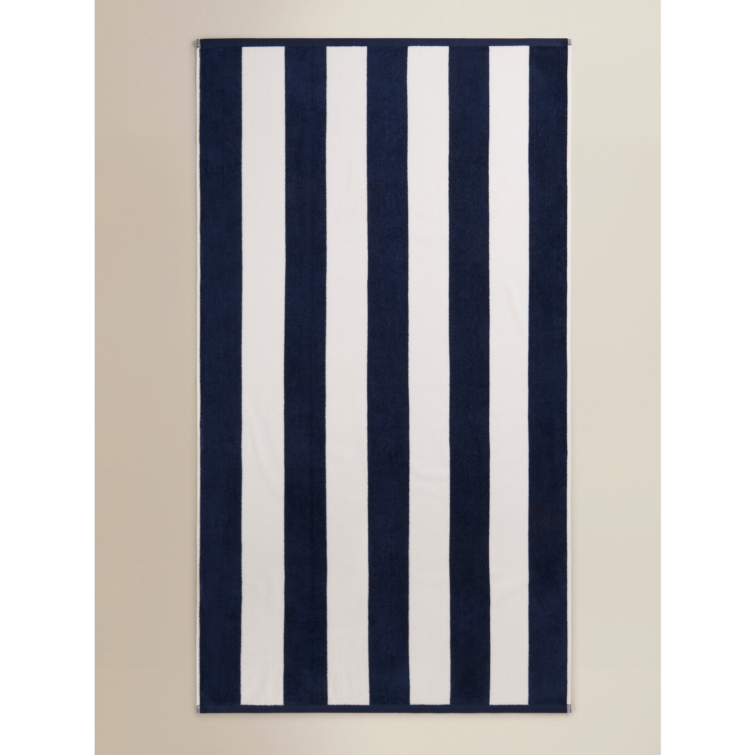 George Navy Striped Cotton Beach Towel