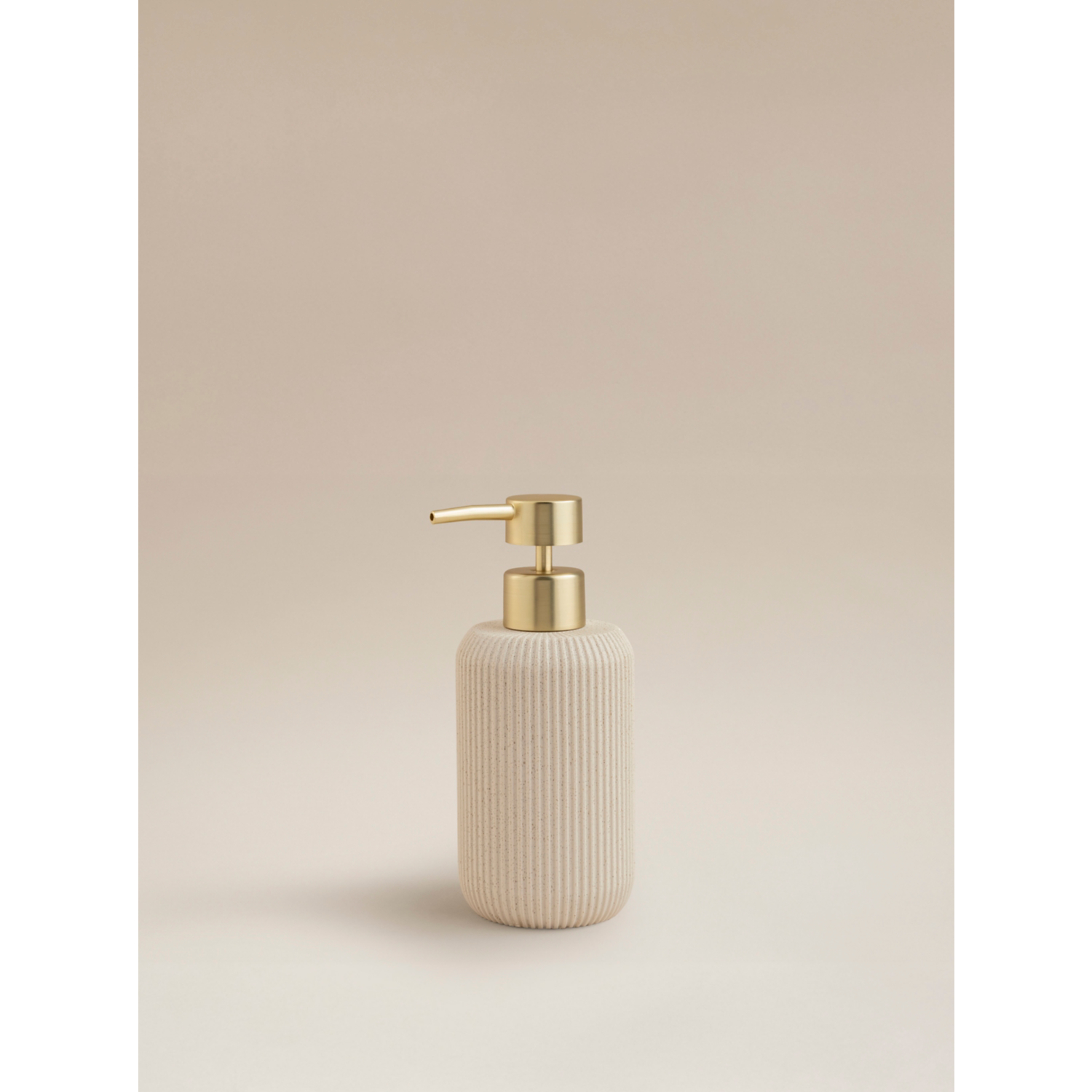 George Natural Sandstone Ribbed Soap Dispenser