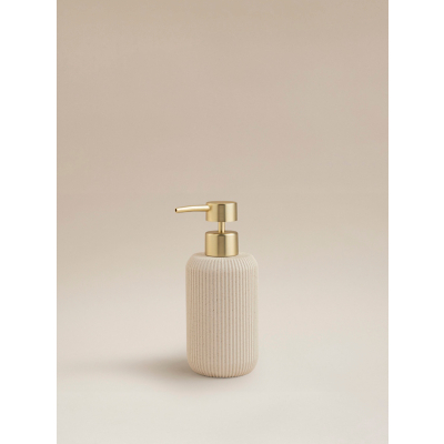 George Natural Sandstone Ribbed Soap Dispenser