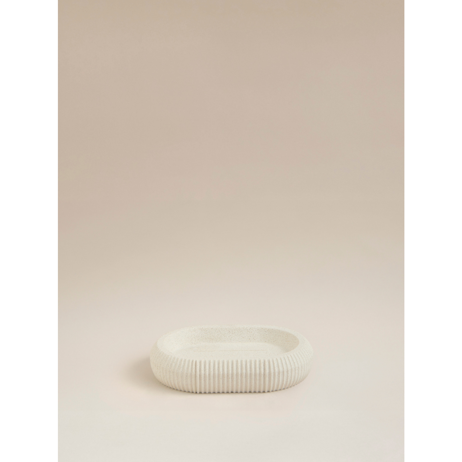 George Natural Sandstone Ribbed Soap Dish