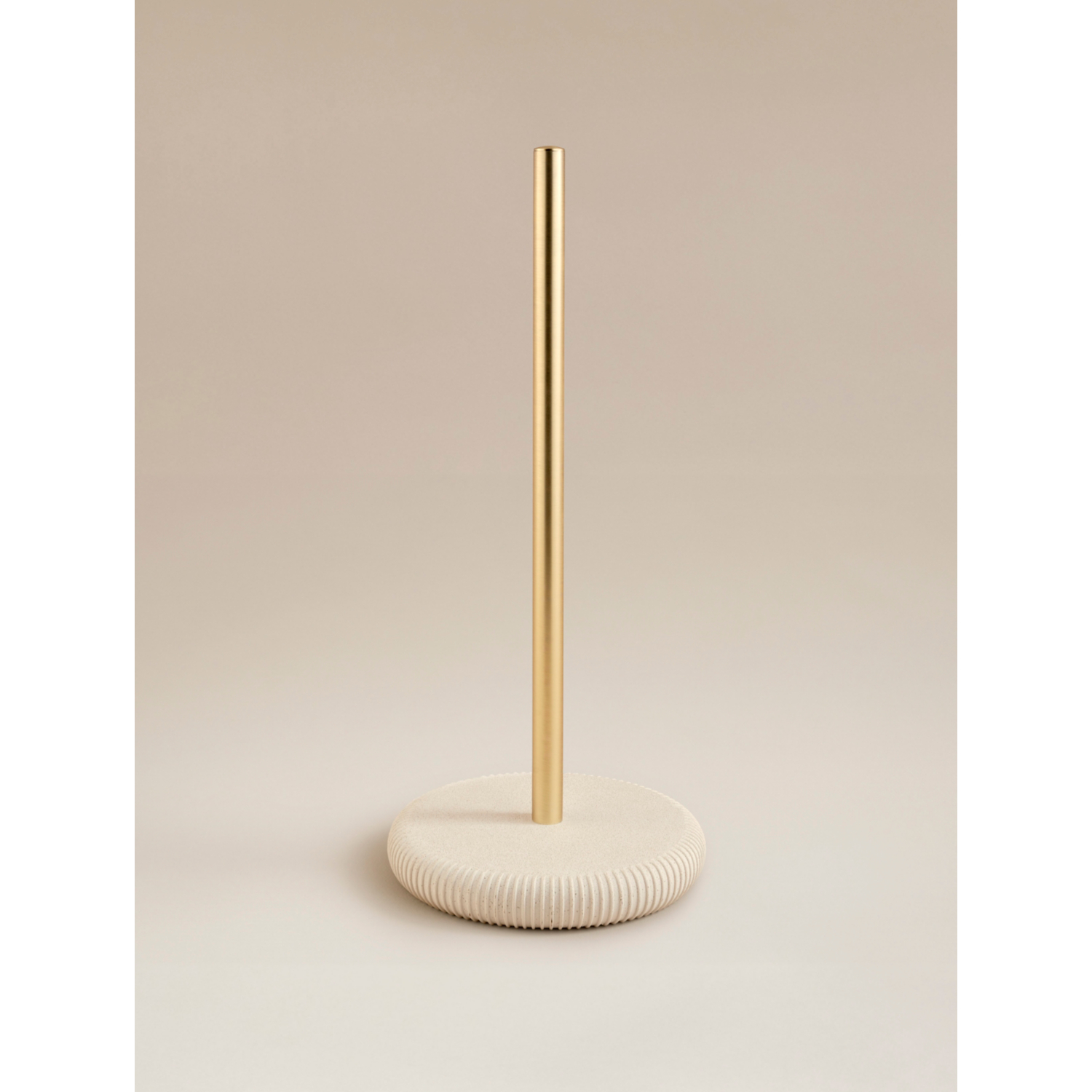 George Natural Sandstone Ribbed Toilet Roll Stand