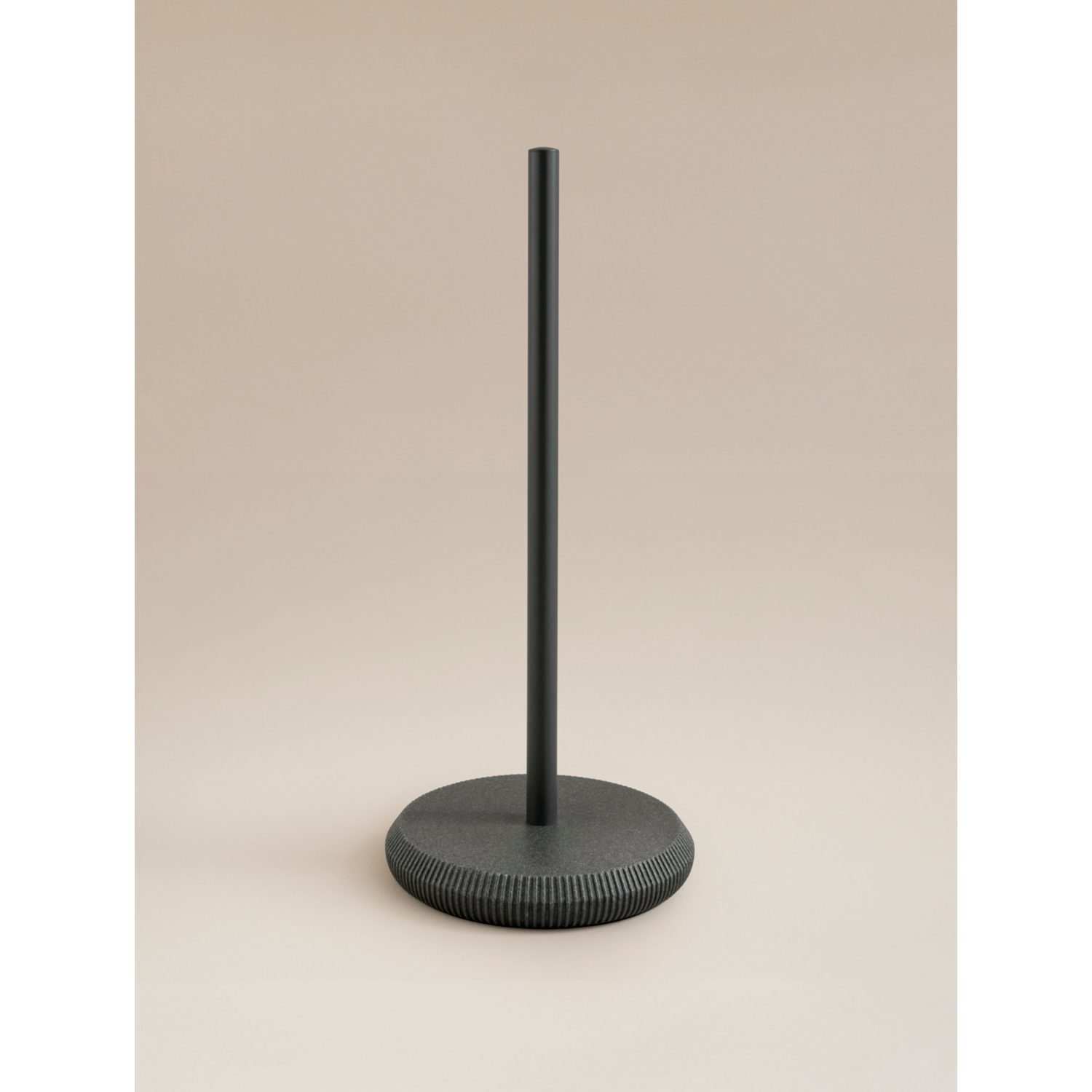 George Charcoal Grey Charcoal Sandstone Ribbed Toilet Roll Stand