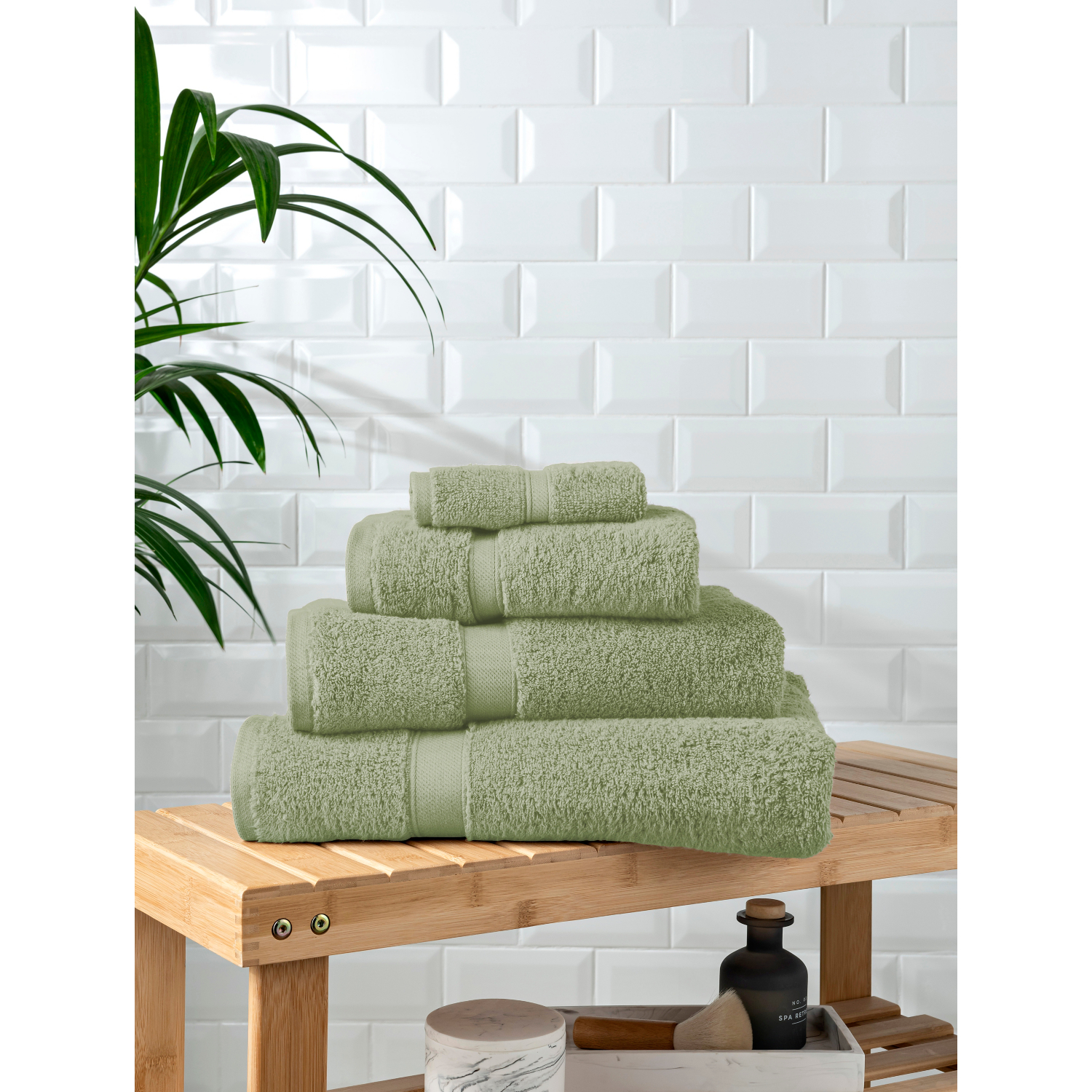 George Sage Green Light Sage Super Soft Cotton Towel & Bath Mat Range