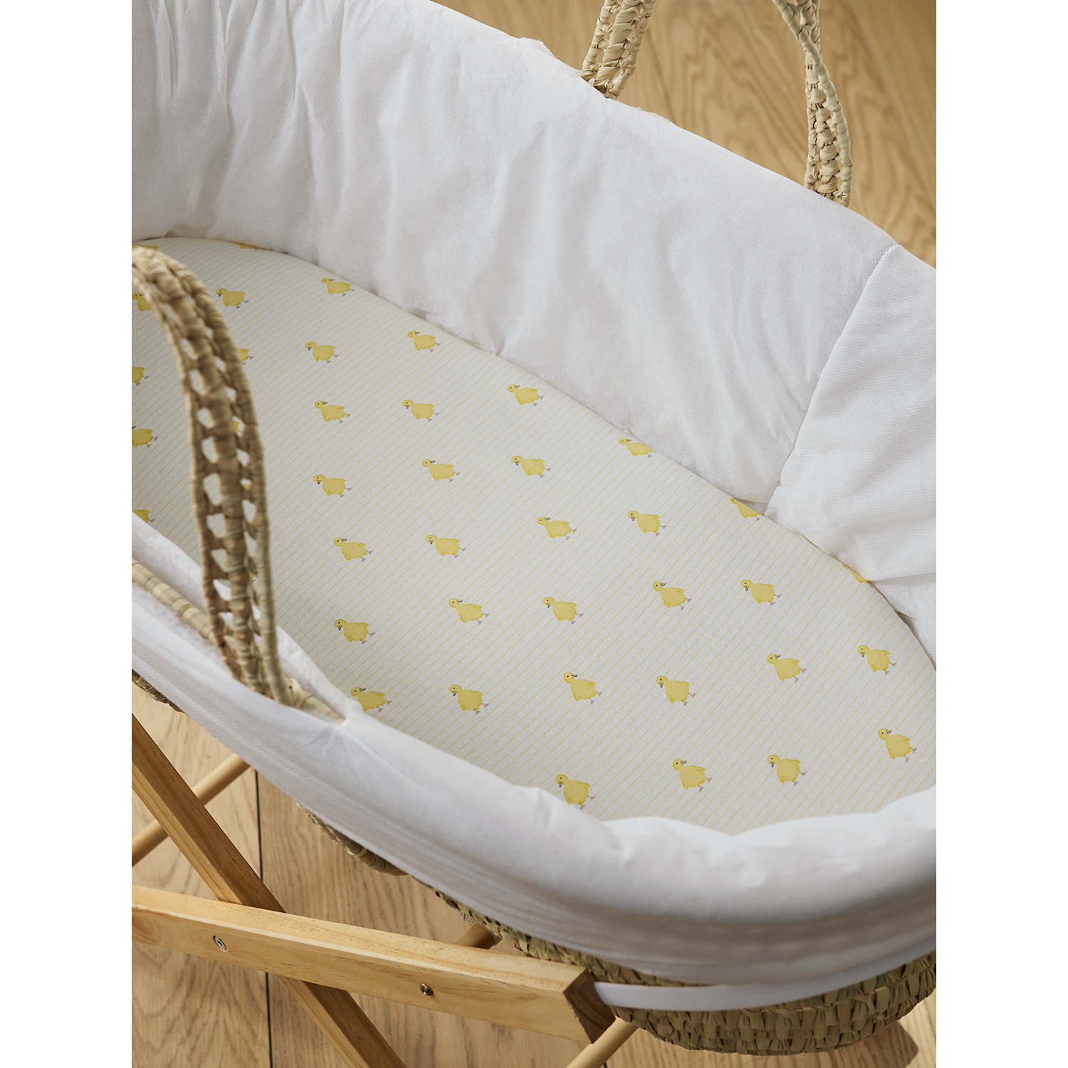 George White & Yellow Stacey Solomon Duck Cotton Fitted Sheet - Set Of 2
