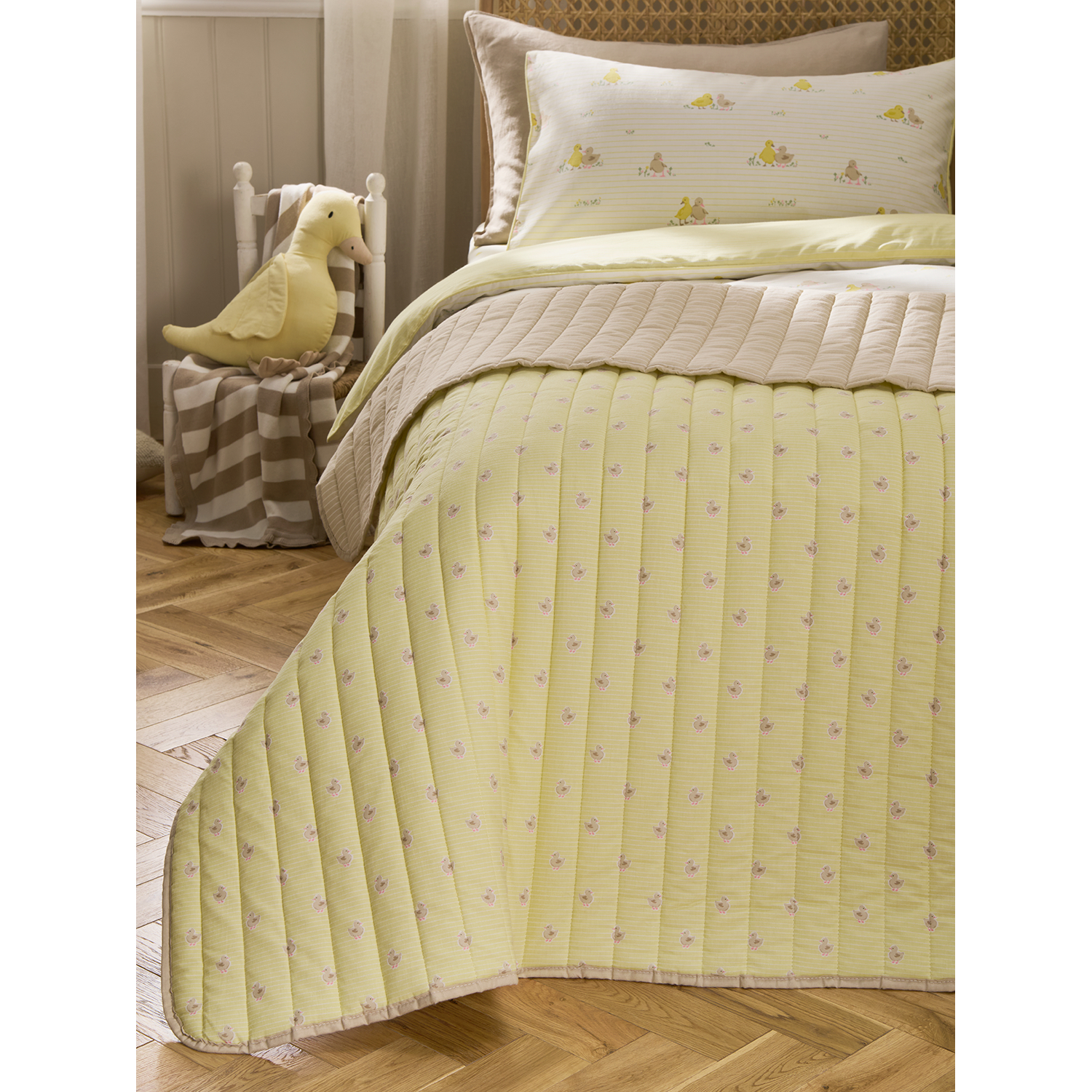 George Yellow Stacey Solomon Duck Reversible Quilted Bedspread