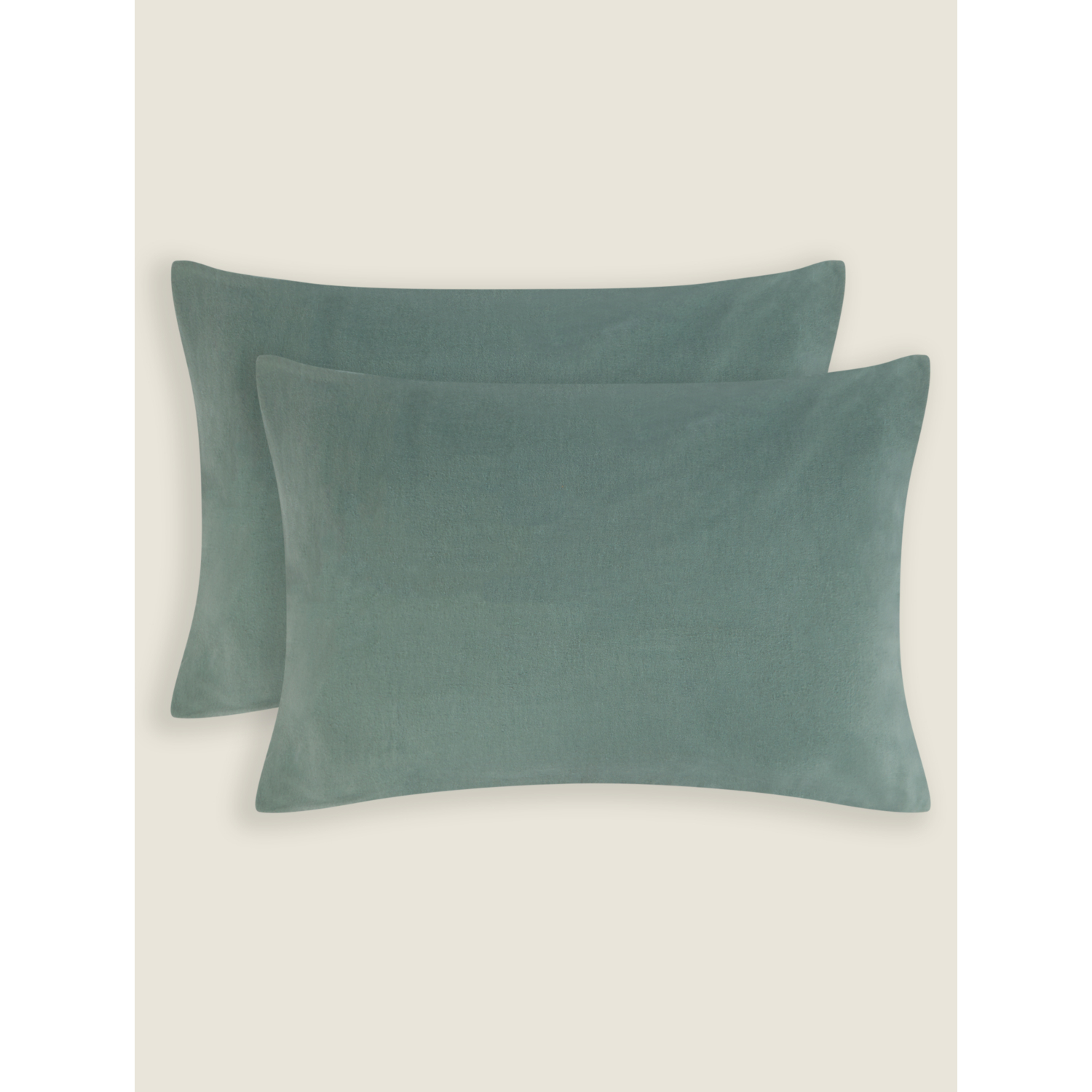George Green Brushed Cotton Plain Pillowcase Pair