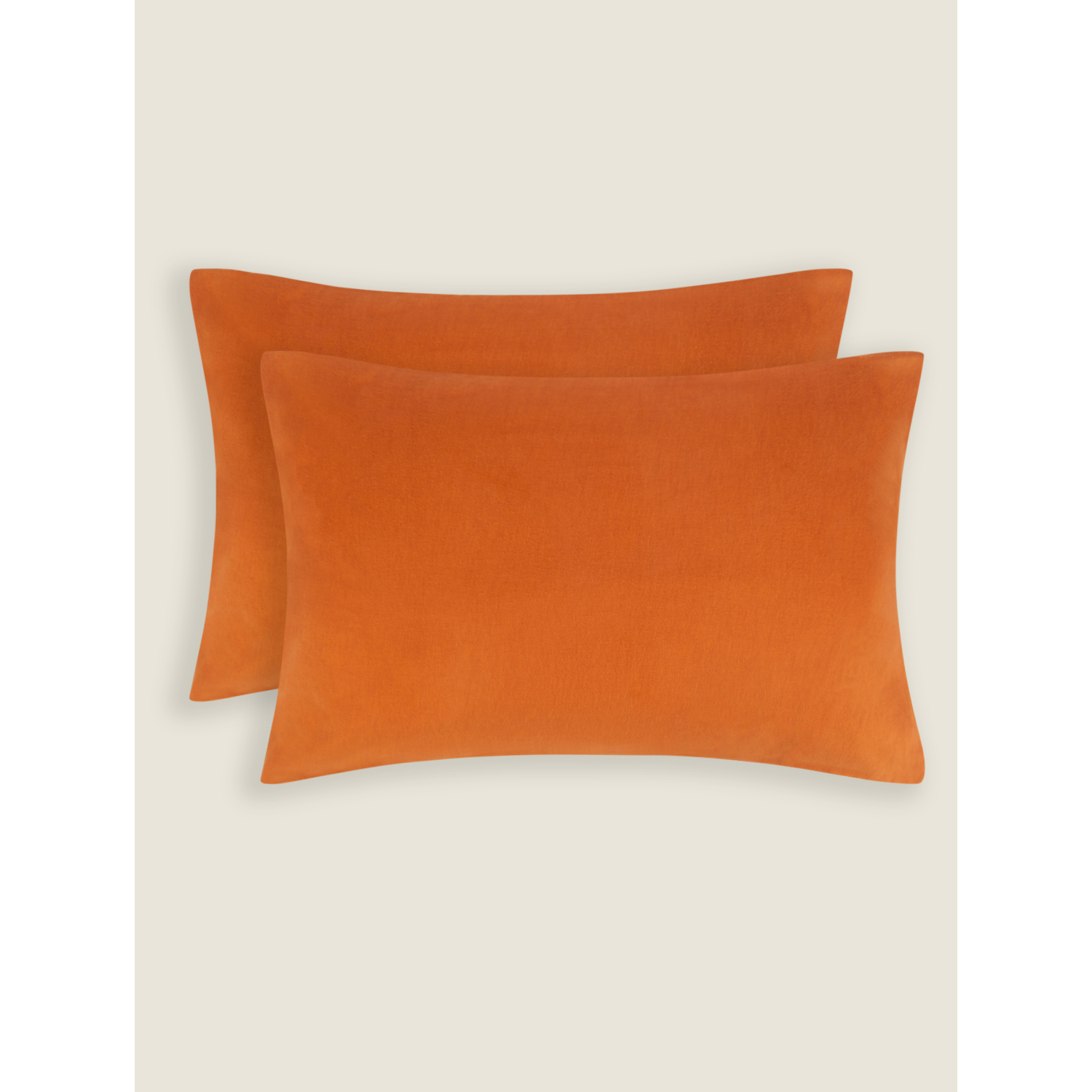 George Orange Brushed Cotton Plain Pillowcase Pair