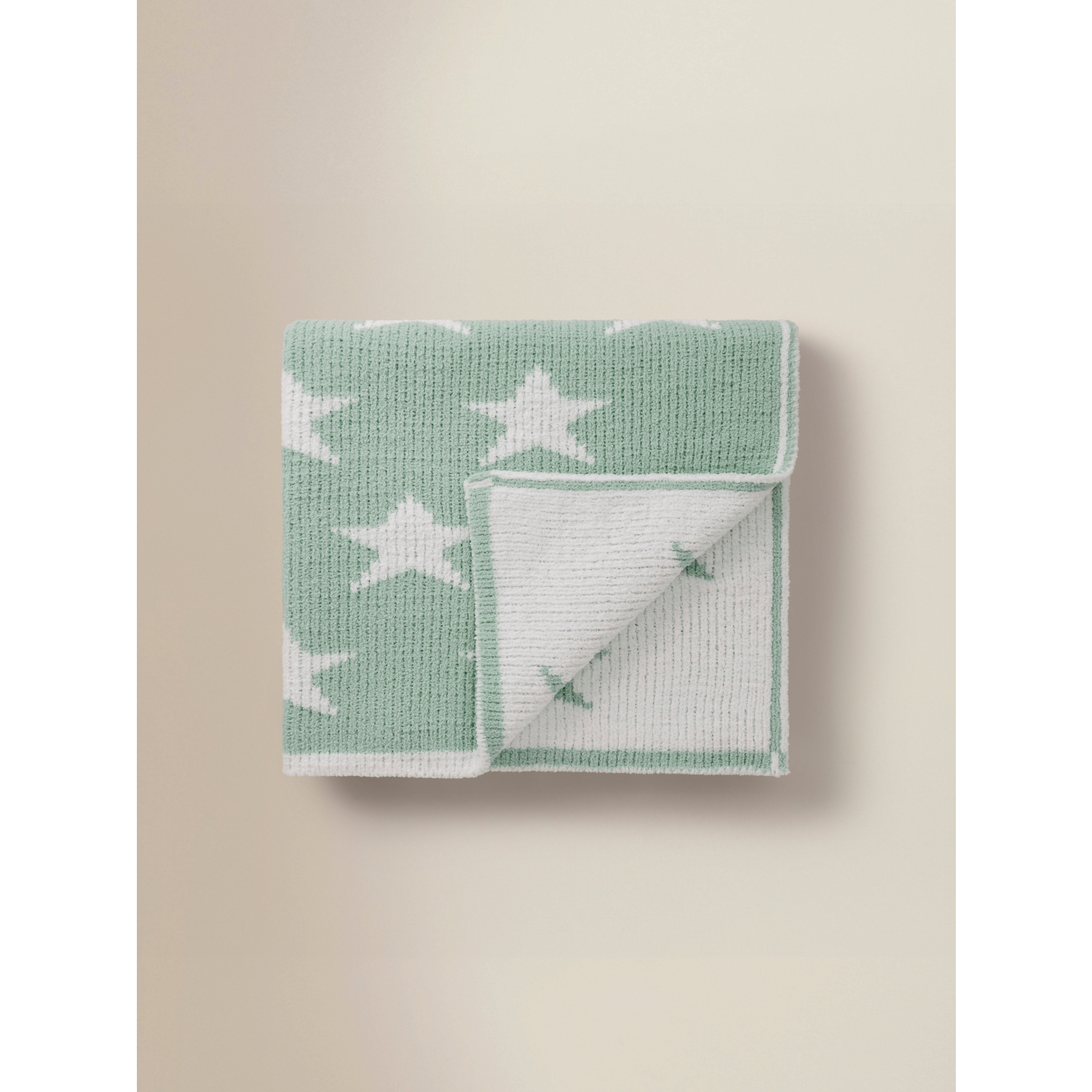 George Mint Star Soft Chenille Baby Shawl - 70Cm X 100Cm
