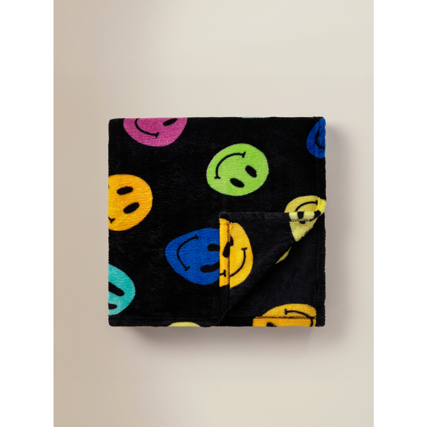 George Multi Checkerboard Smiley Fleece Blanket - 120Cm X 150Cm