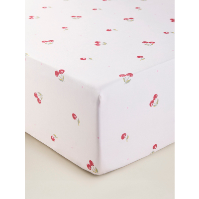 George Green & White Cherry Single Fitted Sheet