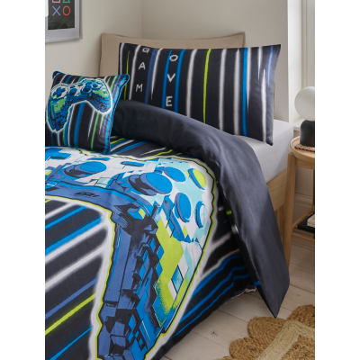 George Multi Gaming Reversible Single Duvet Set