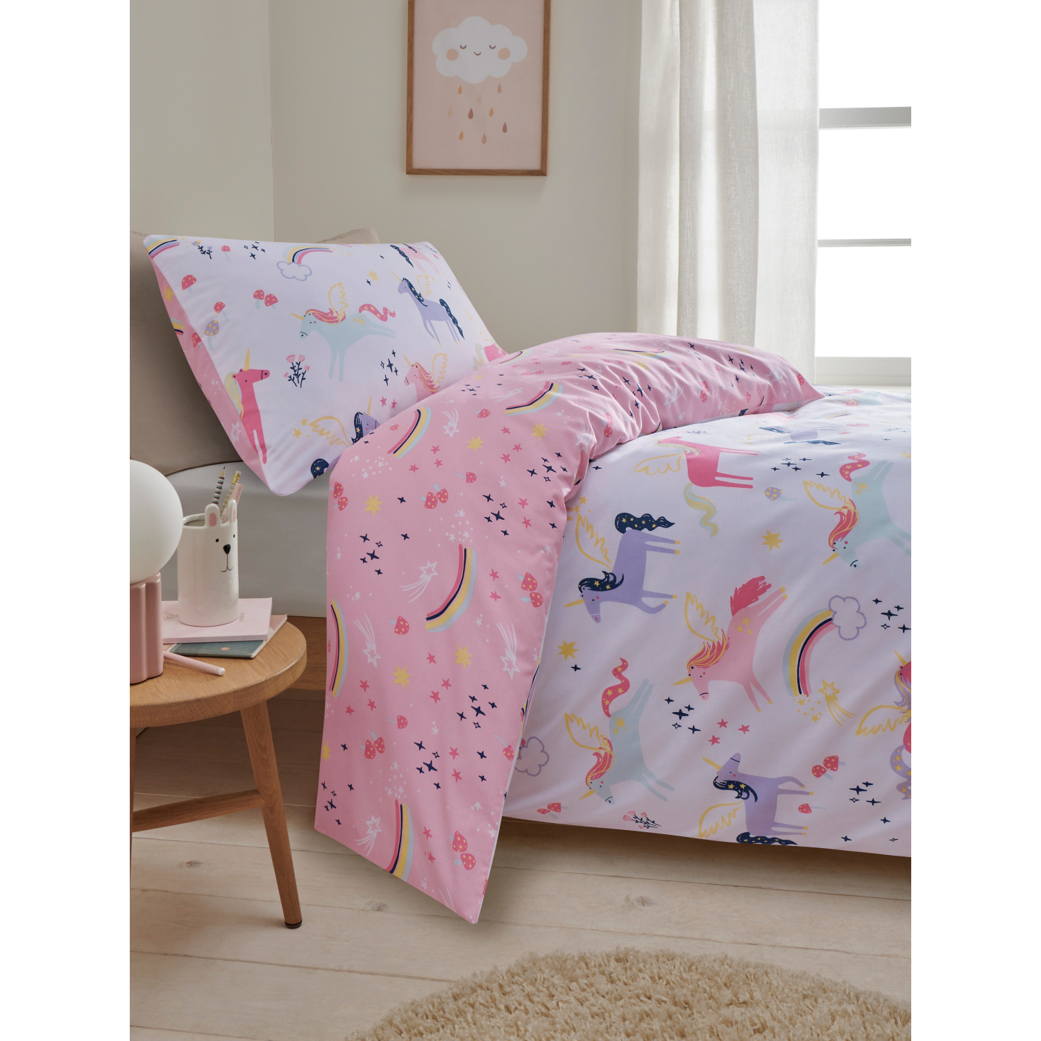 George Multi Unicorn Reversible Duvet Set