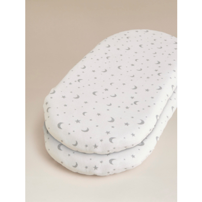George Kids Moon and Stars Fitted Sheets - Set of 2 - Grey