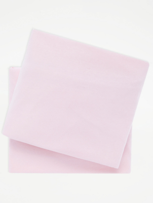 Pink Jersey Cot Sheets 2 Pack Baby George at ASDA