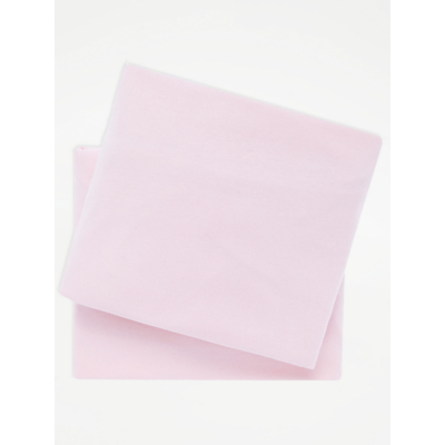 George Home Pink Jersey Cot Sheets 2 Pack