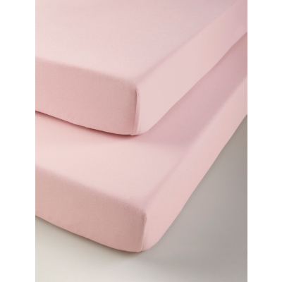 George Home Pink Cotbed Fitted Sheets - Set of 2