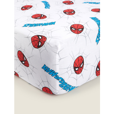 George Marvel Spider-Man Single Fitted Sheet - White