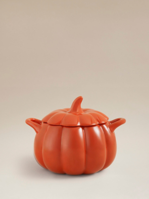 Pumpkin-Shaped Orange Serving Bowl