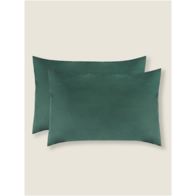 George Forest Green Plain Pillowcase Pair - Dark Green