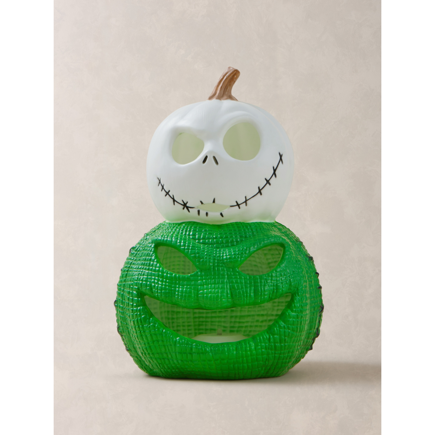 George Green & White Nightmare Before Christmas Halloween 2 Stack Oogie Light