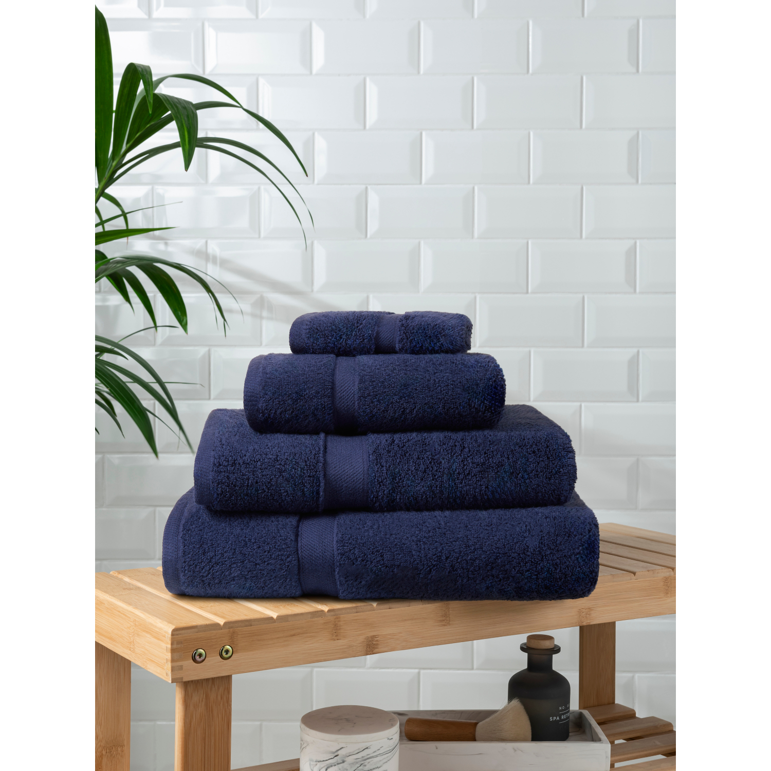 George Navy Super-Soft Cotton Towel & Bath Mat Range