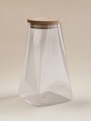 Clear Acacia Lid Pyramid Canister - 1.2L | Home | George at ASDA