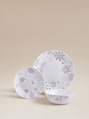 Snowflake Dinner Set 12 Piece Home George at ASDA