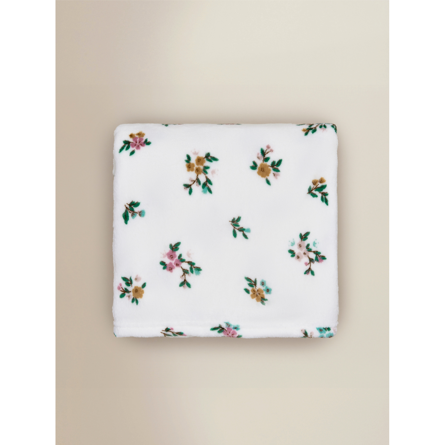 George Cream Floral Fleece Blanket - 120 X 150Cm