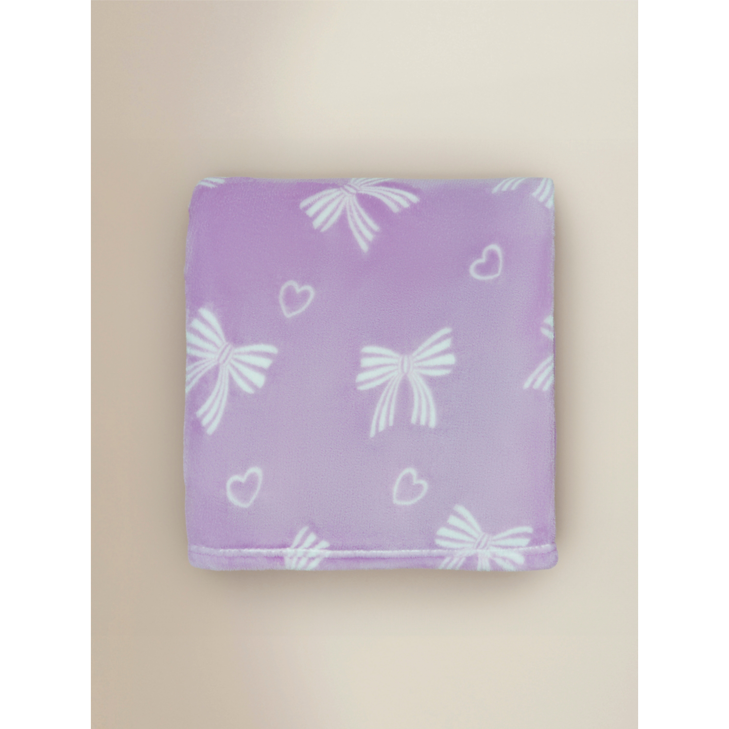 George Lilac Bows Fleece Blanket - 120Cm X 150Cm