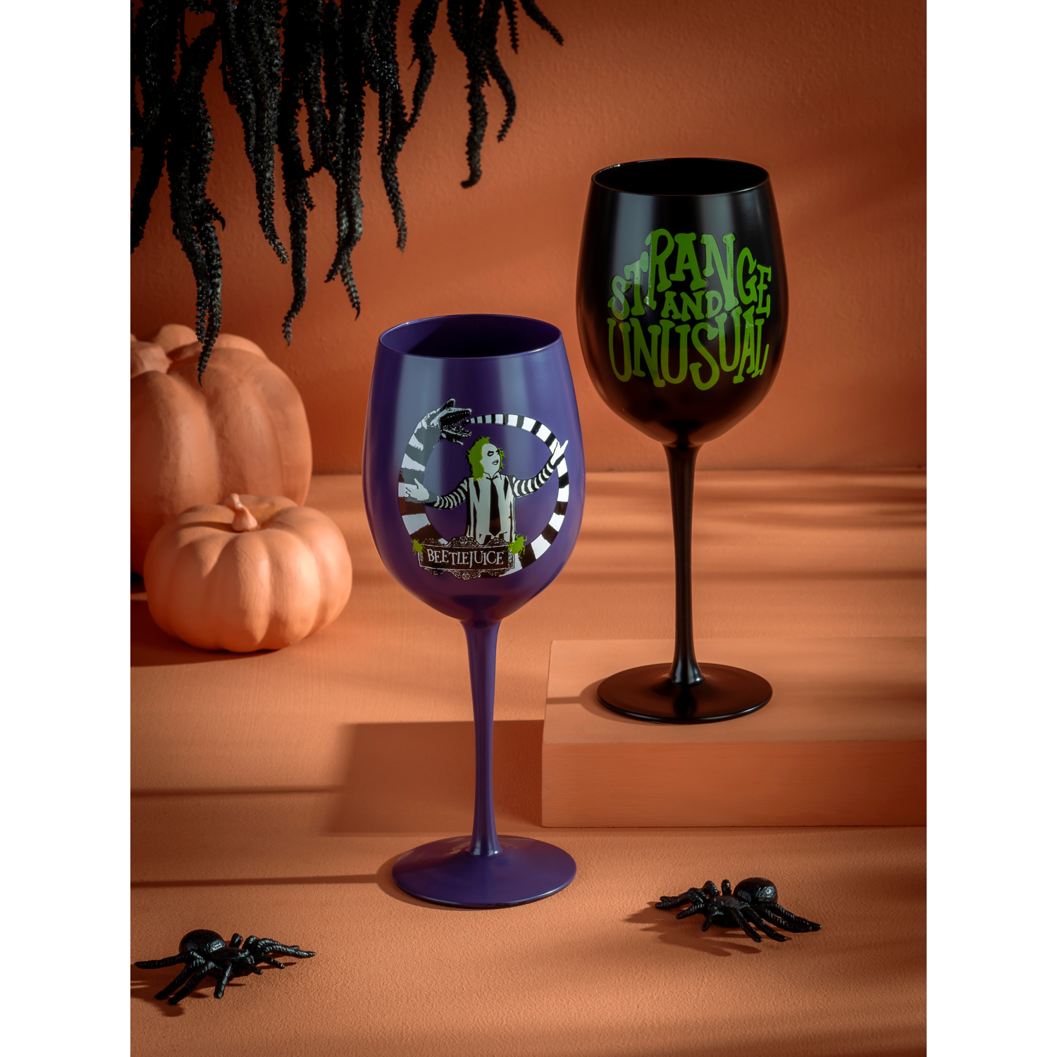 George Multi Beetlejuice Halloween Wine Glass Set Of 2