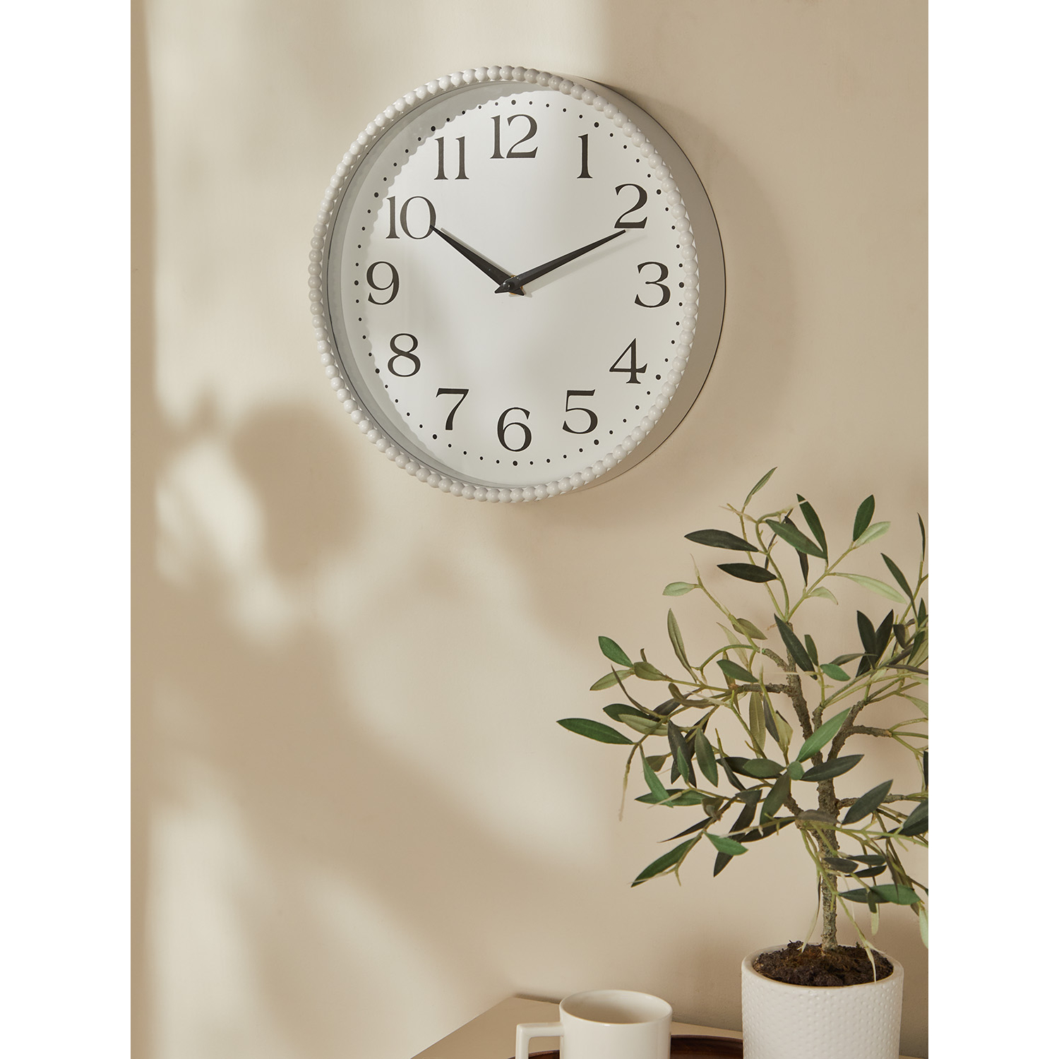 George White Beaded Clock