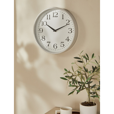 George Home White Beaded Clock