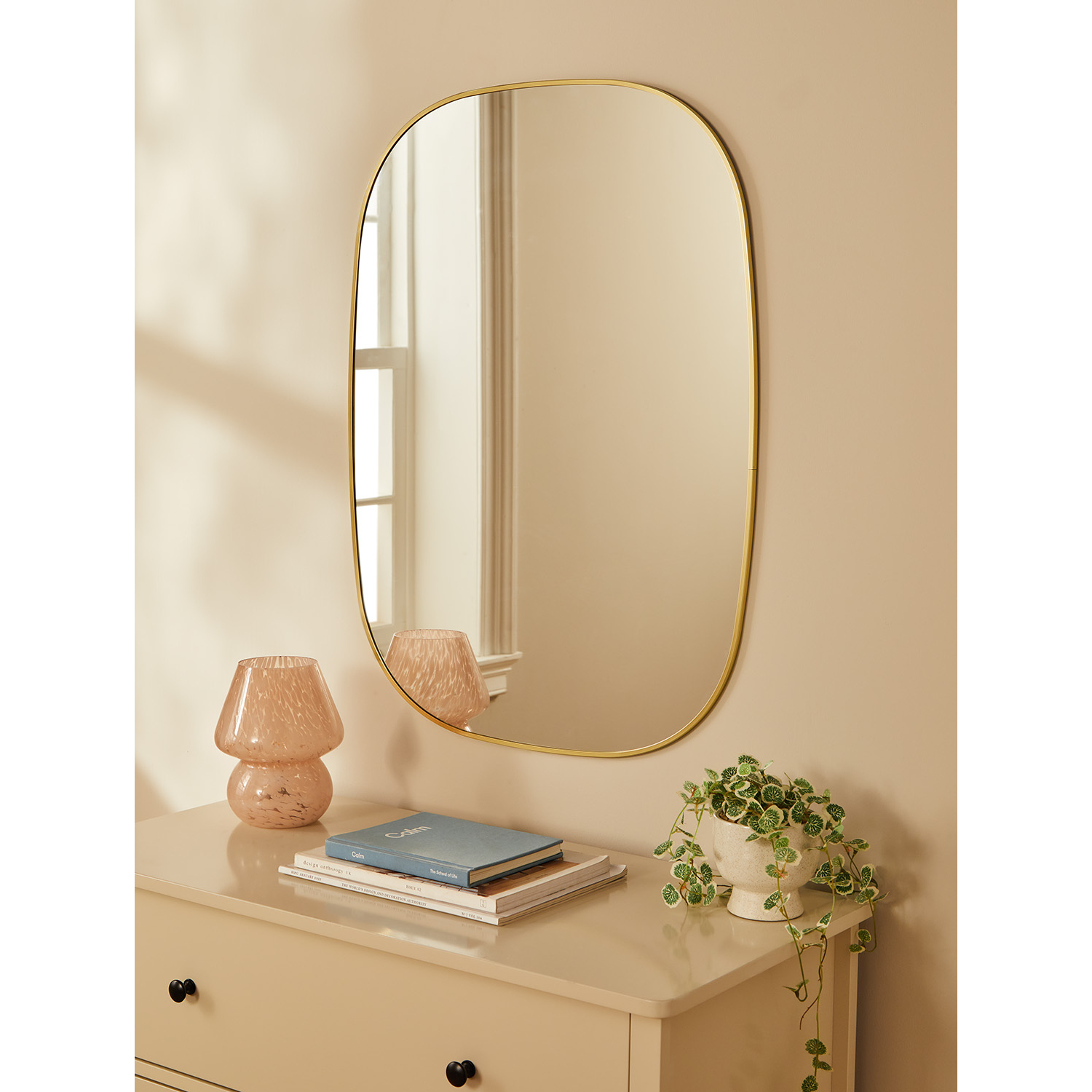 George Gold Thin Oval Mirror