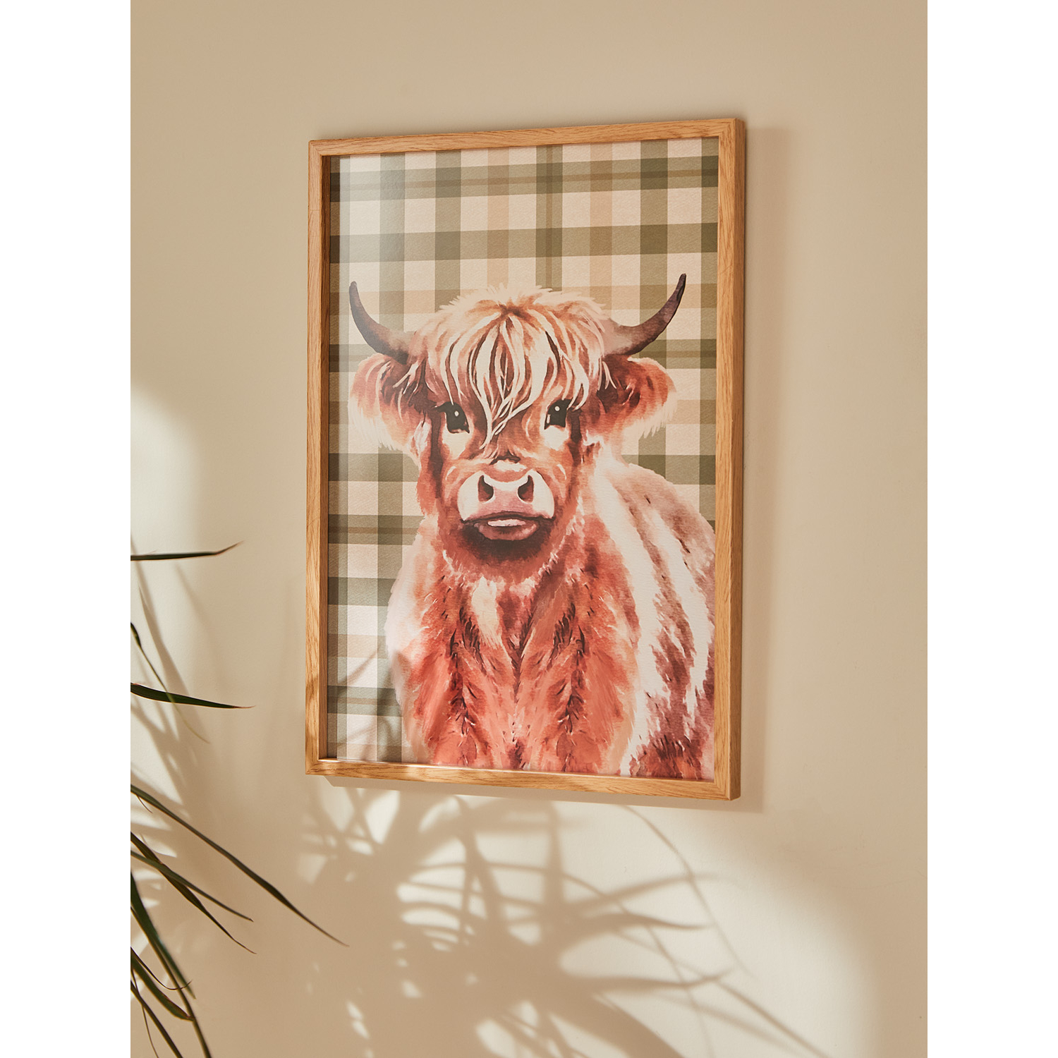 George Natural Brown Brown Highland Cow Framed Print A3