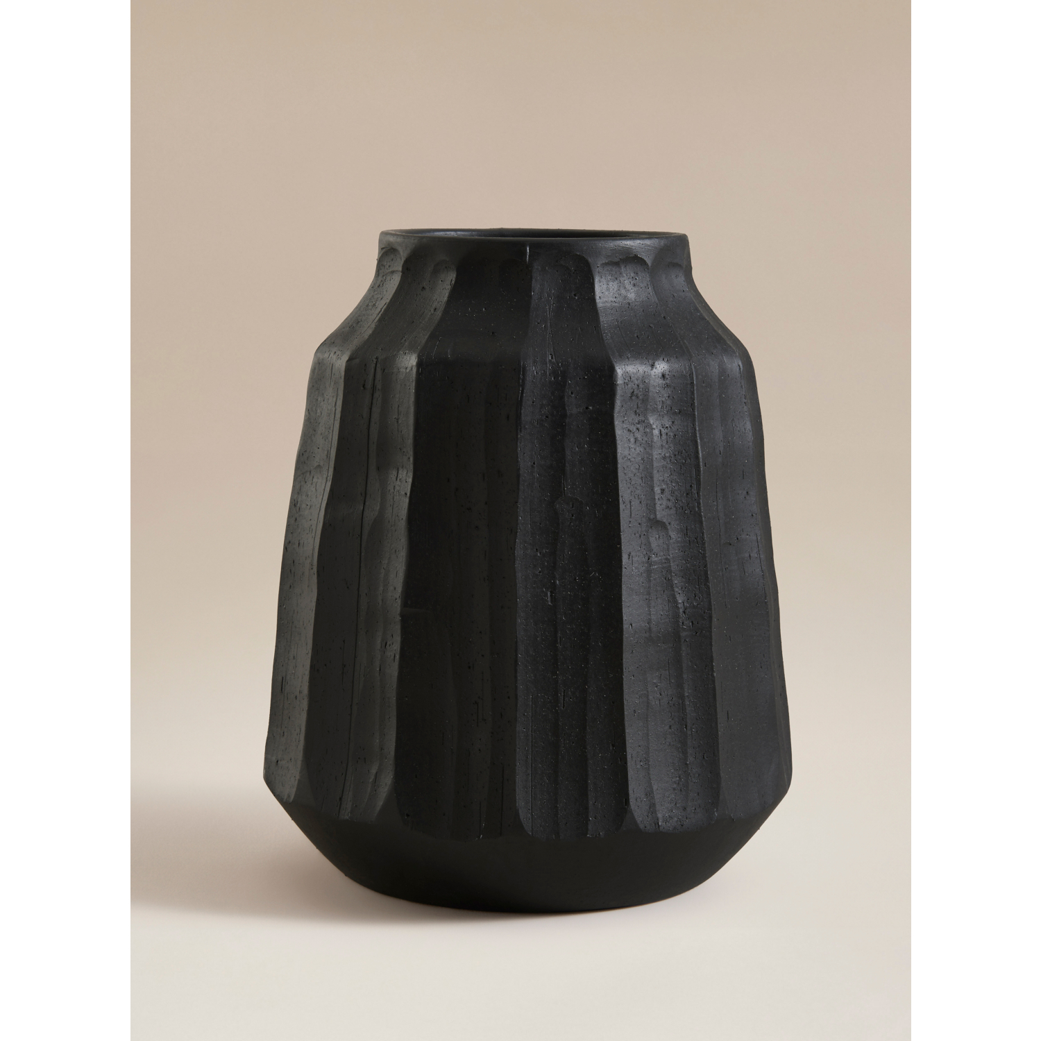 George Black Matte Chunky Rib Vase